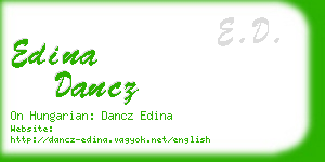 edina dancz business card